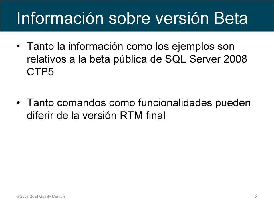 Server 2008 CTP5 Tanto comandos como funcionalidades