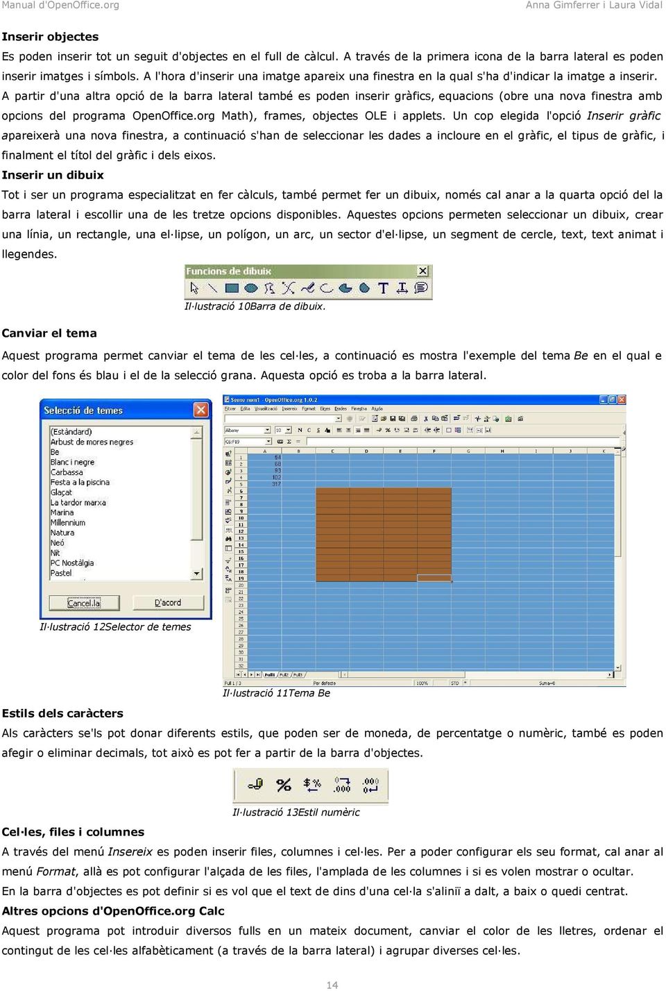 A partir d'una altra opció de la barra lateral també es poden inserir gràfics, equacions (obre una nova finestra amb opcions del programa OpenOffice.org Math), frames, objectes OLE i applets.