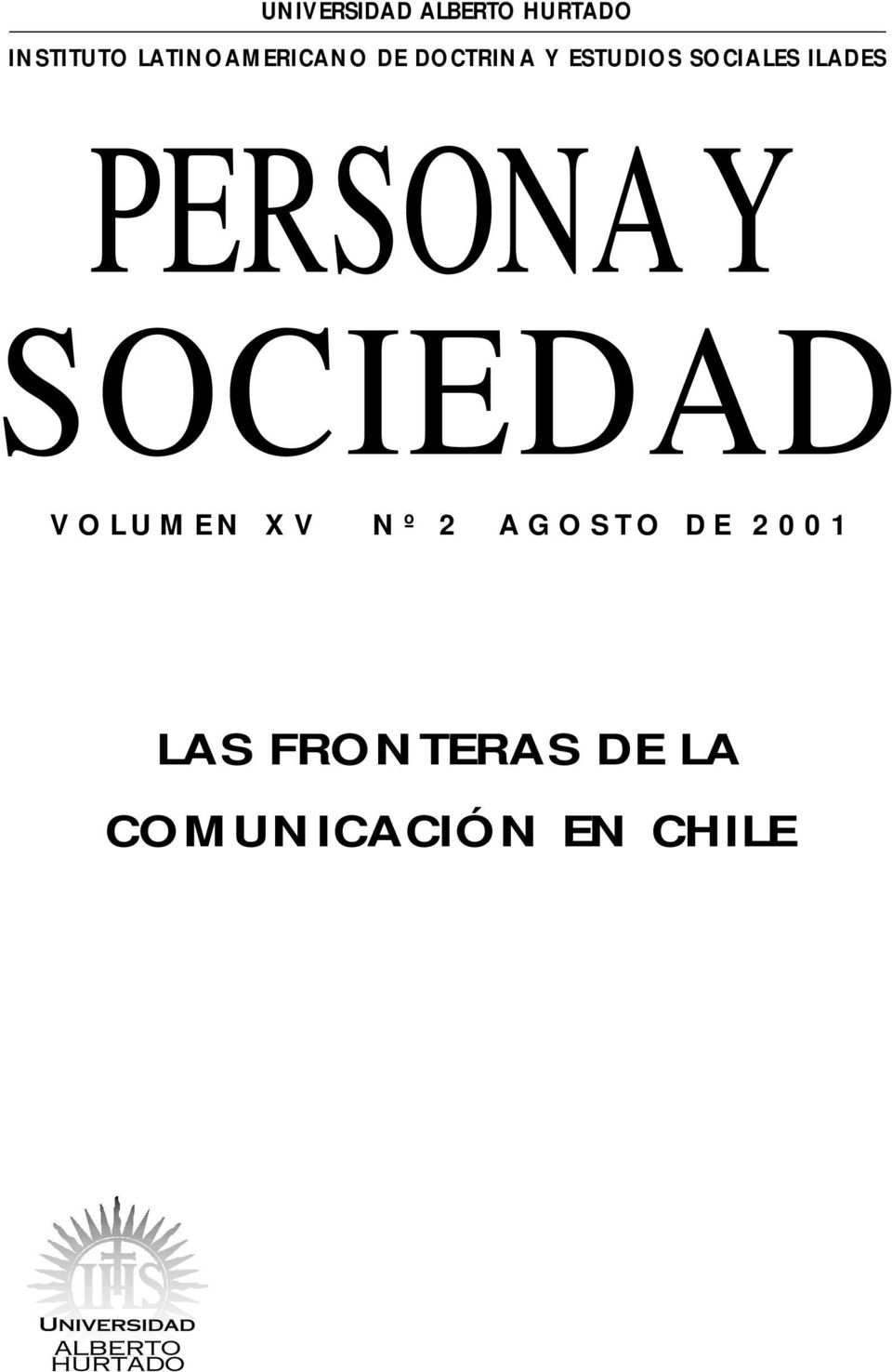SOCIALES ILADES PERSONA Y SOCIEDAD VOLUMEN XV