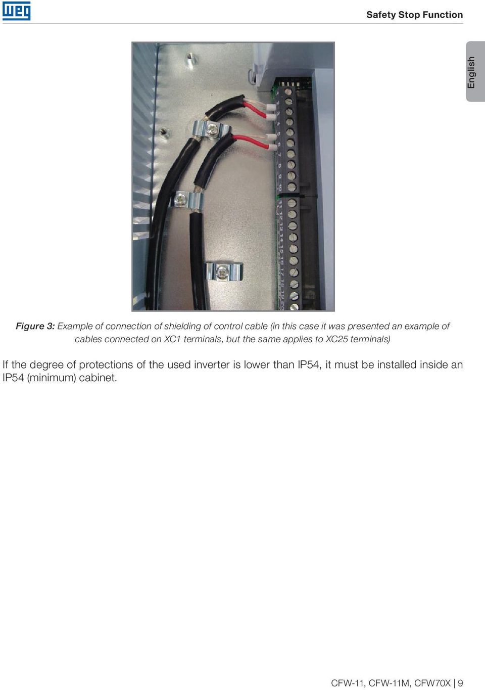 same applies to XC25 terminals) If the degree of protections of the used inverter is lower