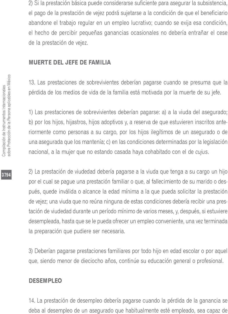 MUERTE DEL JEFE DE FAMILIA Compilación de Instrumentos Internacionales sobre Protección de la Persona aplicables en México 13.