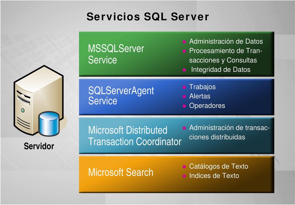 Alertas Operadores Servidor Microsoft Distributed Transaction Coordinator