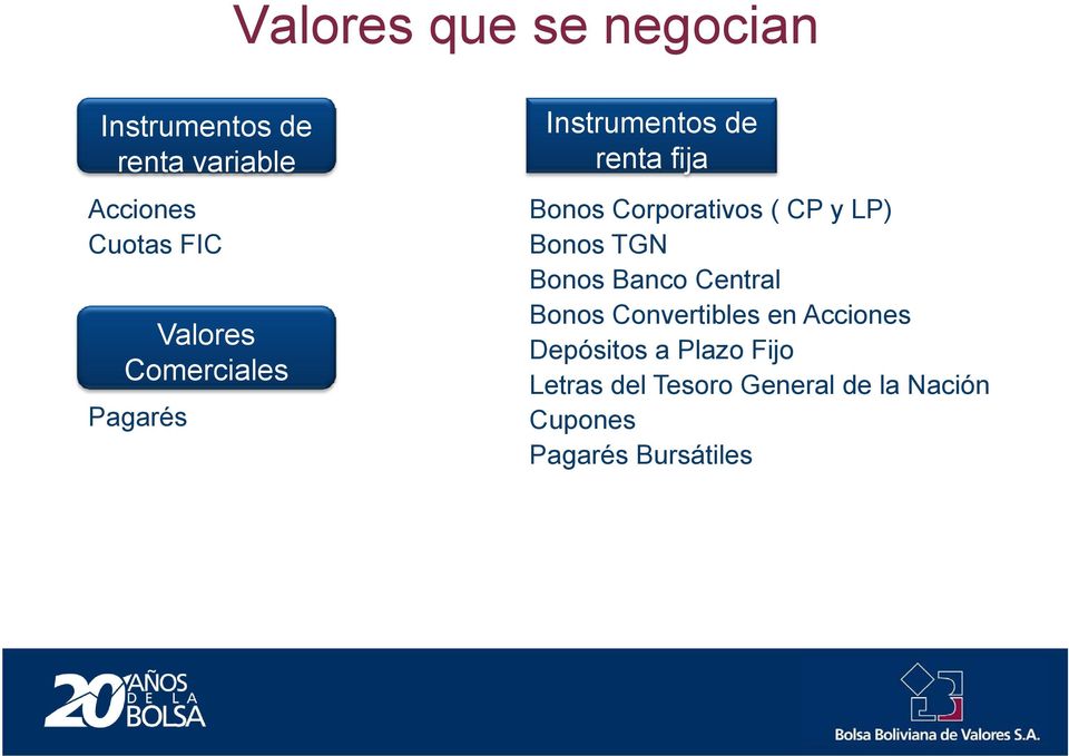 CP y LP) Bonos TGN Bonos Banco Central Bonos Convertibles en Acciones