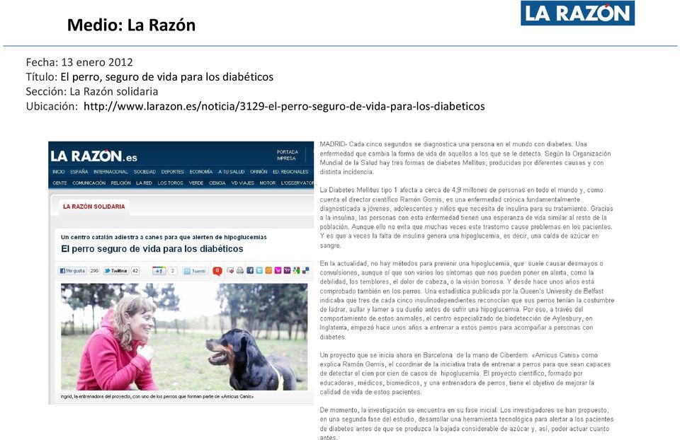 La Razón solidaria Ubicación: http://www.larazon.