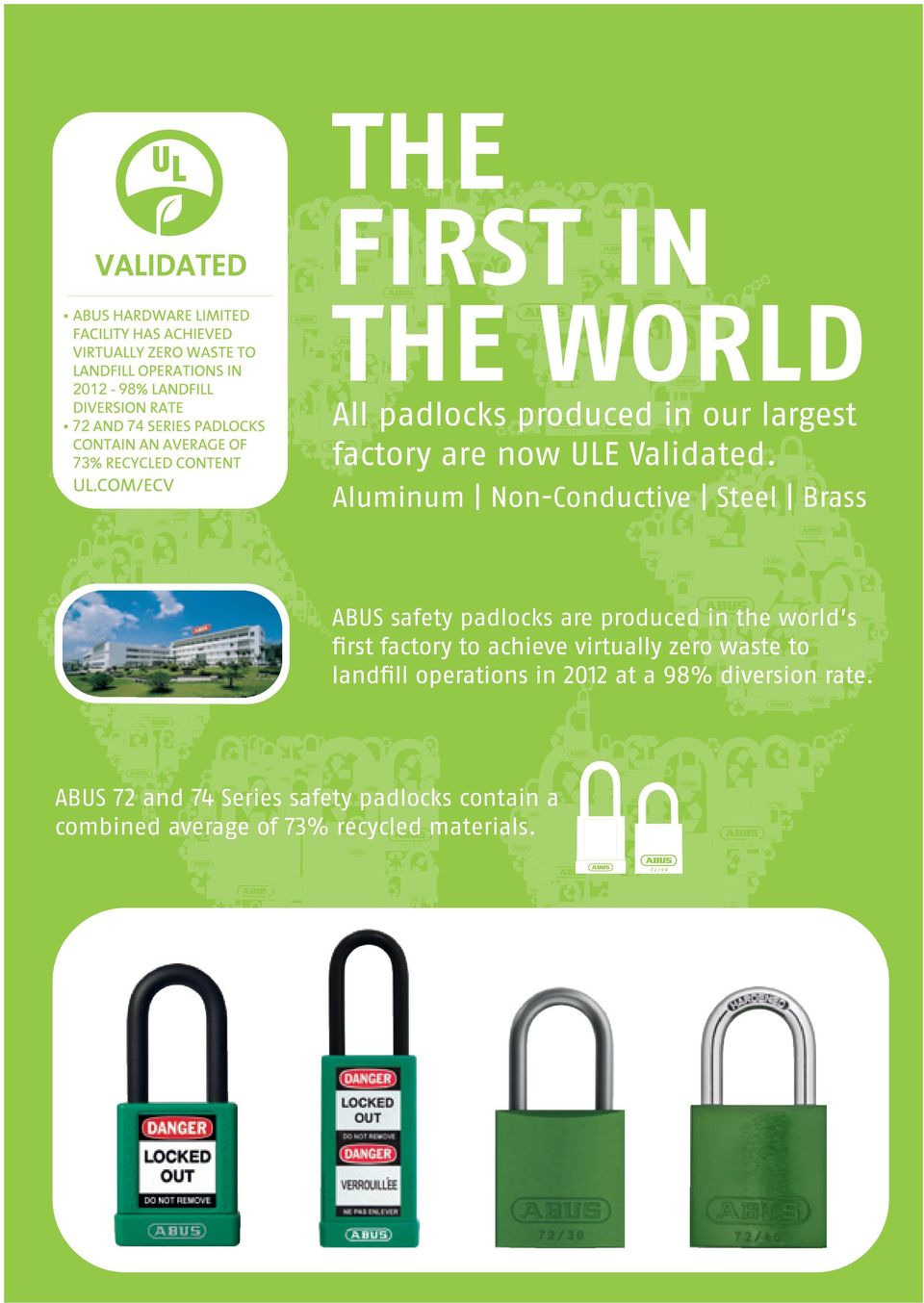 Aluminum Non-Conductive Steel Brass ABUS safety padlocks are