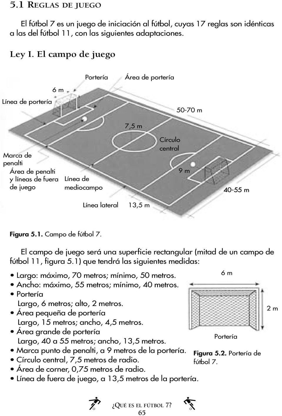 13,5 m Figura 5.1. Campo de fútbol 7. El campo de juego será una superficie rectangular (mitad de un campo de fútbol 11, figura 5.
