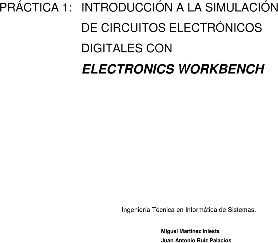 WORKBENCH Ingeniería Técnica en Informática de