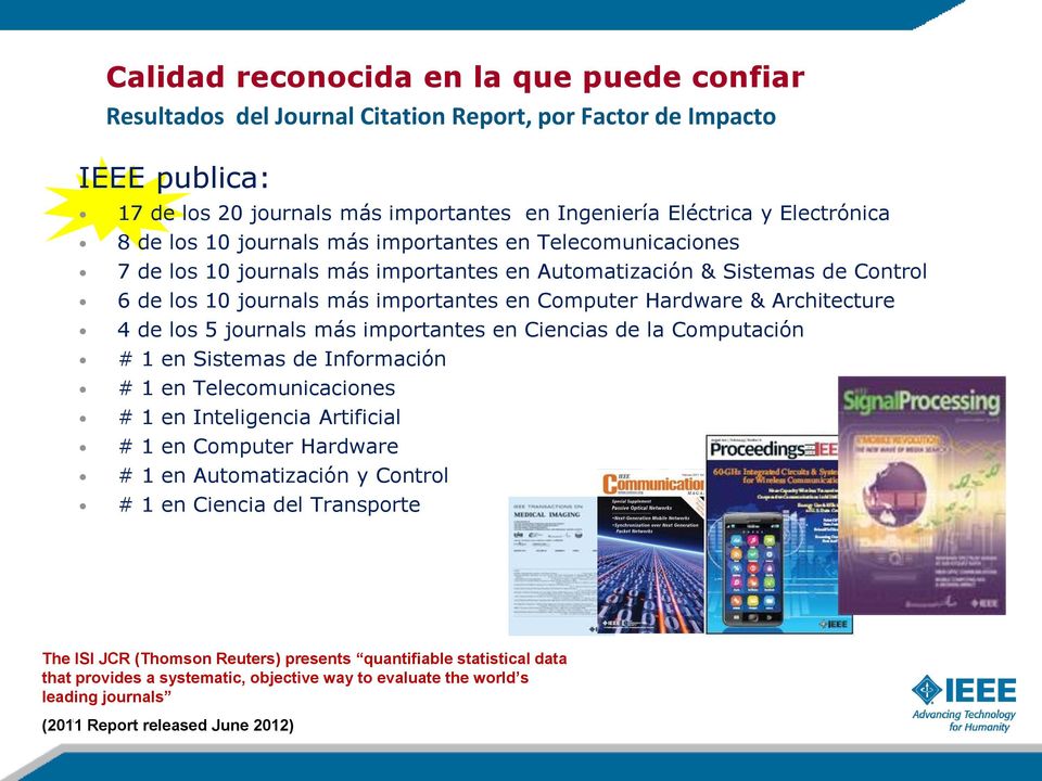 Architecture 4 de los 5 journals más importantes en Ciencias de la Computación # 1 en Sistemas de Información # 1 en Telecomunicaciones # 1 en Inteligencia Artificial # 1 en Computer Hardware # 1 en
