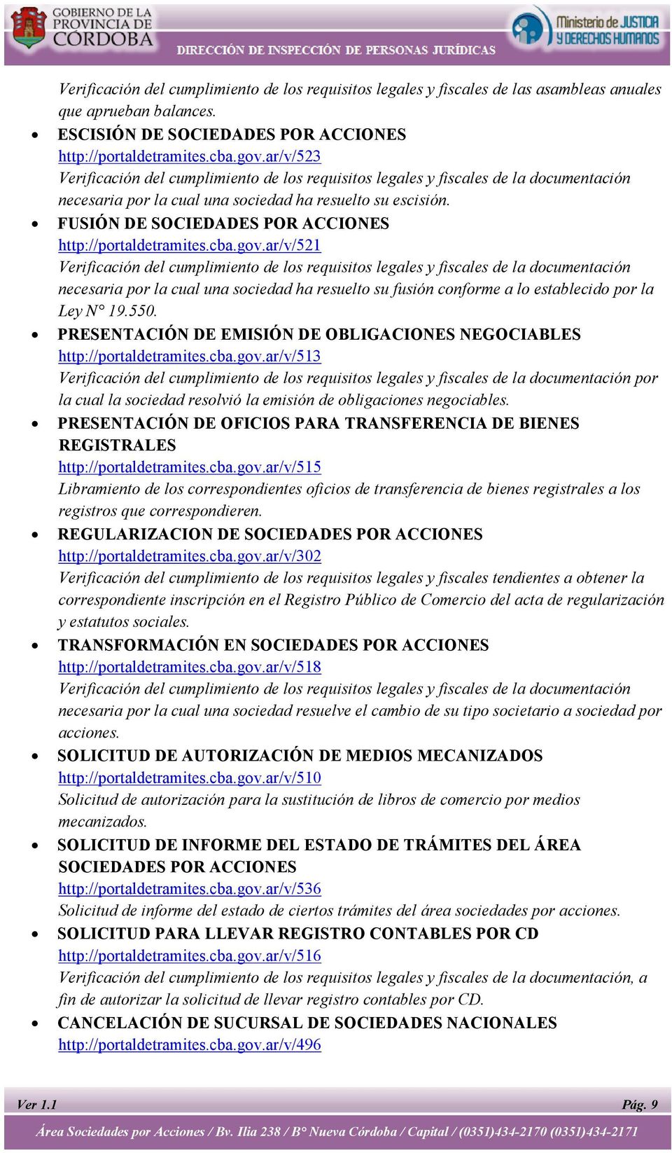 FUSIÓN DE SOCIEDADES POR ACCIONES http://portaldetramites.cba.gov.