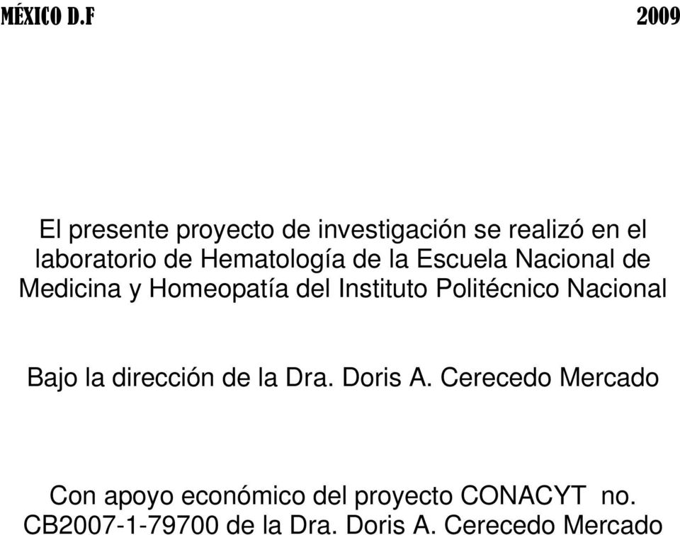 Hematología de la Escuela Nacional de Medicina y Homeopatía del Instituto