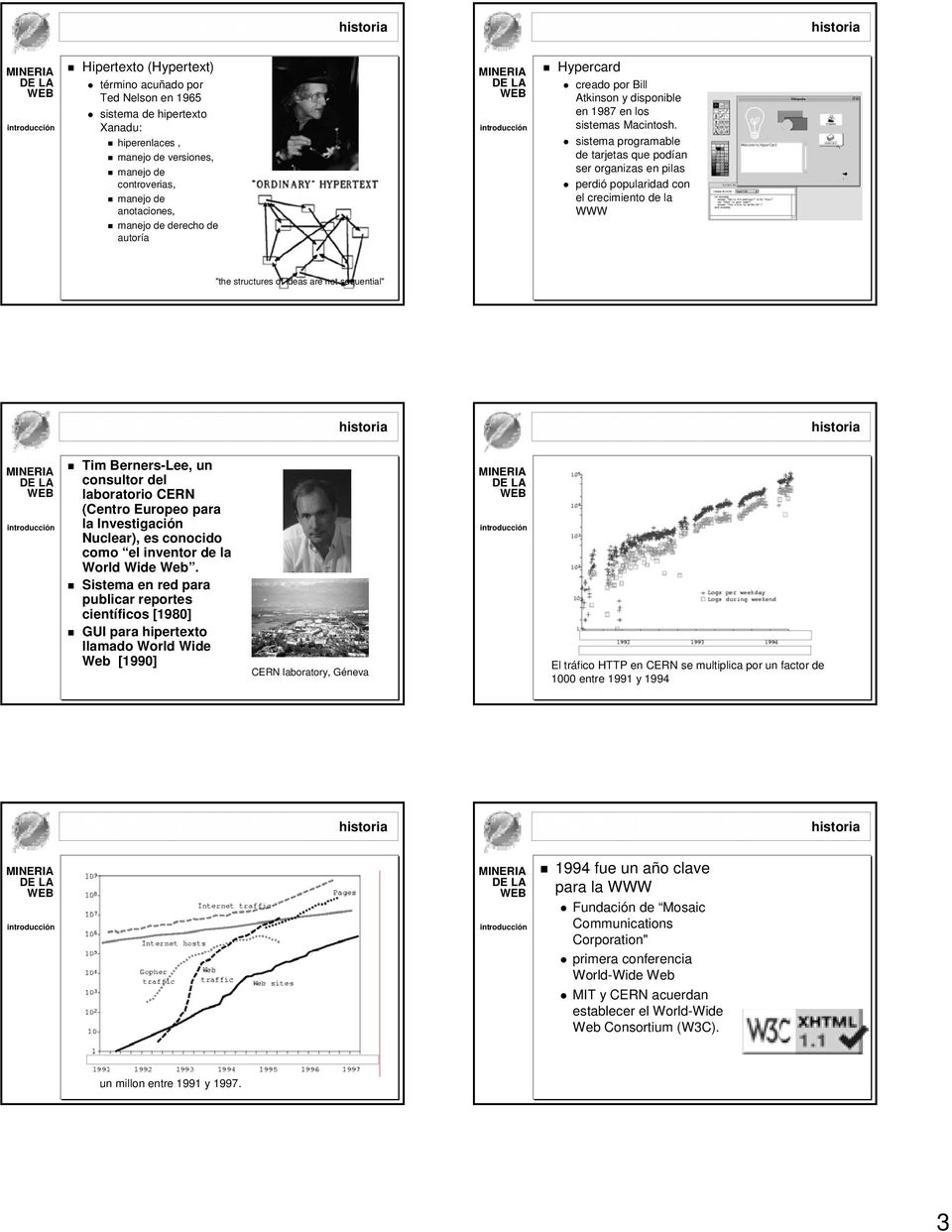 sistema programable de tarjetas que podían ser organizas en pilas perdió popularidad con el crecimiento de la WWW "the structures of ideas are not sequential" Tim Berners-Lee, un consultor del