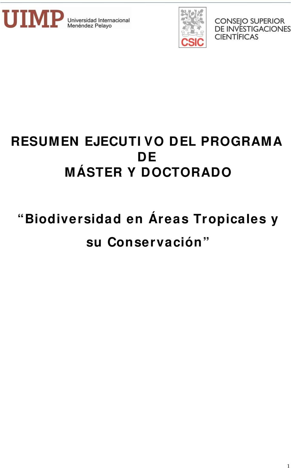 DOCTORADO Biodiversidad en