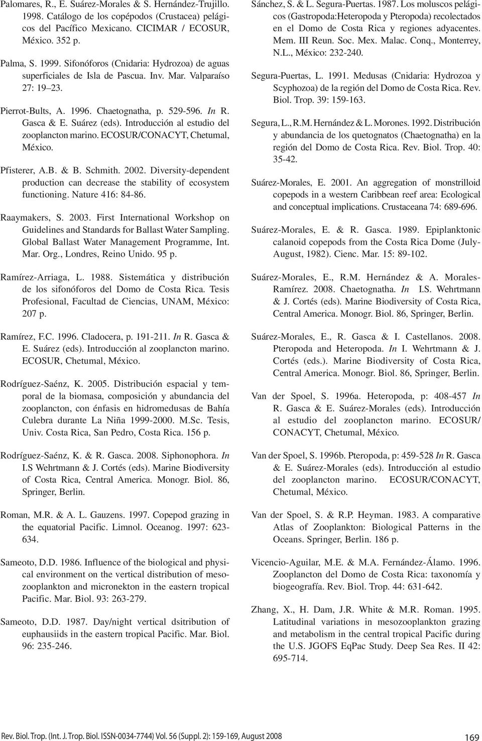 Introducción al estudio del zooplancton marino. ECOSUR/CONACYT, Chetumal, México. Pfisterer, A.B. & B. Schmith. 2002.