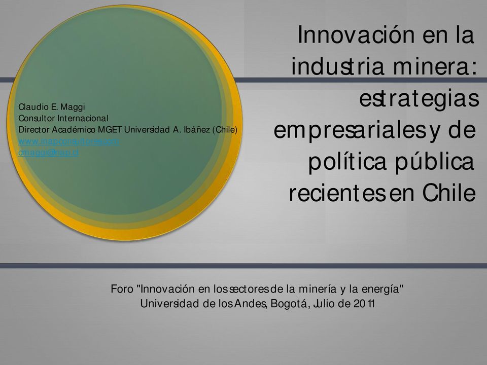 cl Innovación en la industria minera: estrategias empresariales y de política pública