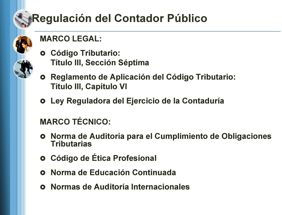 Ejercicio de la Contaduría MARCO TÉCNICO: Norma de Auditoría para el Cumplimiento de