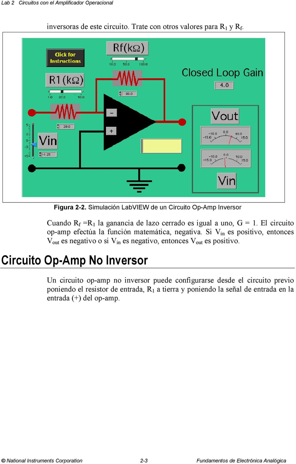 El circuito op-amp efectúa la función matemática, negativa. Si V in es positivo, entonces V out es negativo o si V in es negativo, entonces V out es positivo.