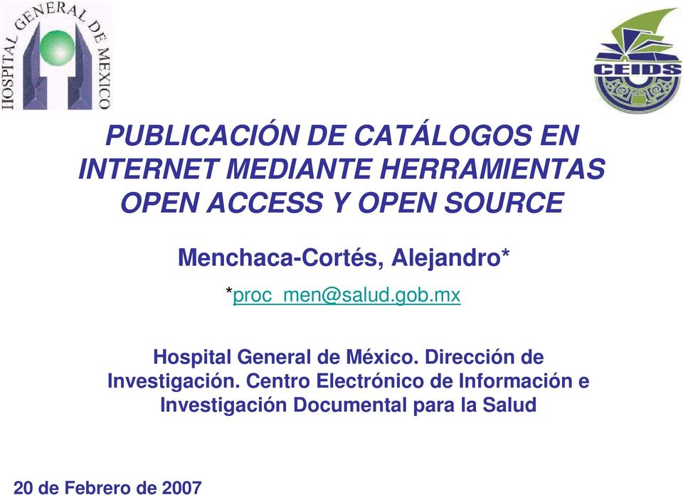 gob.mx Hospital General de México. Dirección de Investigación.