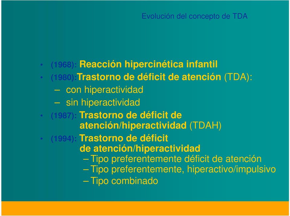 de atención/hiperactividad (TDAH) (1994): Trastorno de déficit de atención/hiperactividad