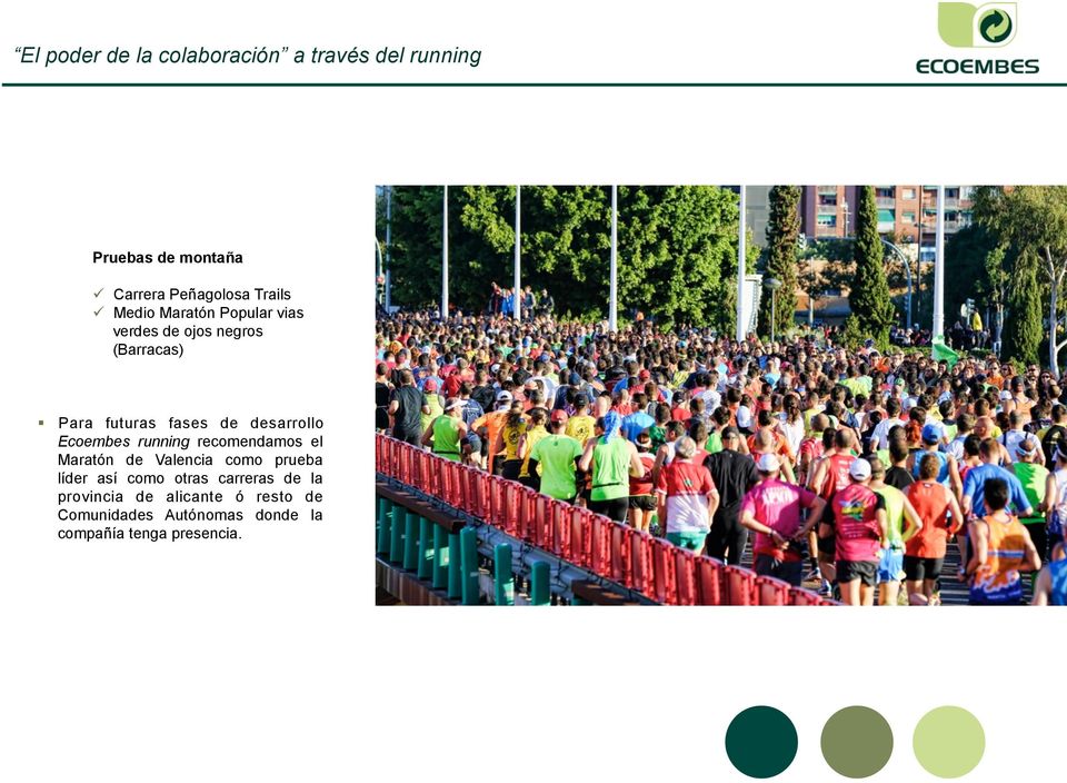 Ecoembes running recomendamos el Maratón de Valencia como prueba líder así como otras carreras