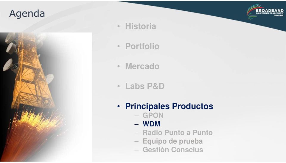 Productos GPON WDM Radio Punto