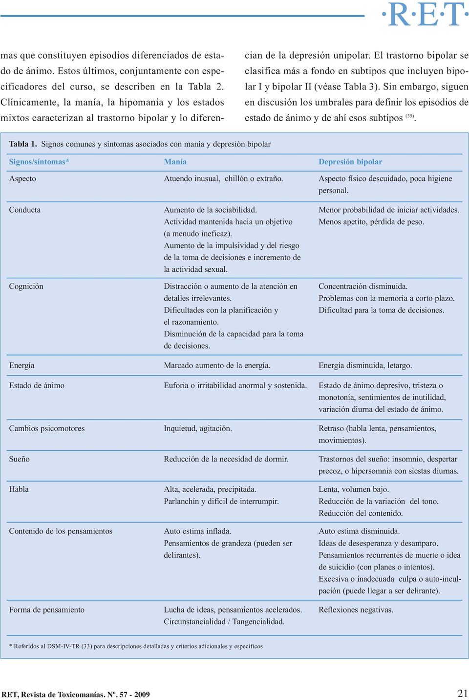 El trastorno bipolar se clasifica más a fondo en subtipos que incluyen bipolar I y bipolar II (véase Tabla 3).