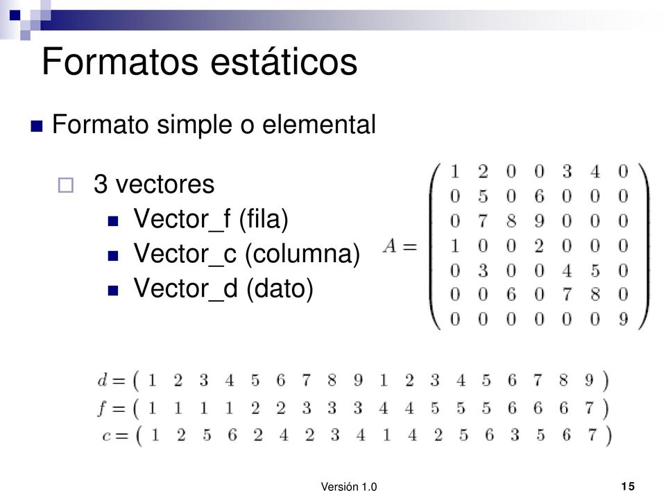 Vector_f (fila) Vector_c