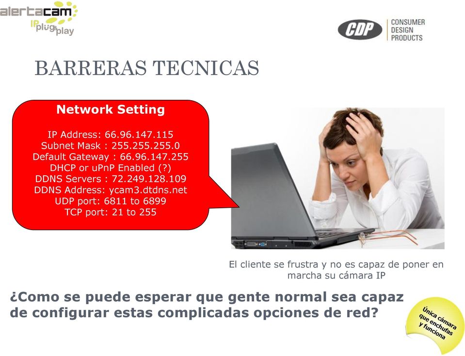 net UDP port: 6811 to 6899 TCP port: 21 to 255 El cliente se frustra y no es capaz de poner en marcha
