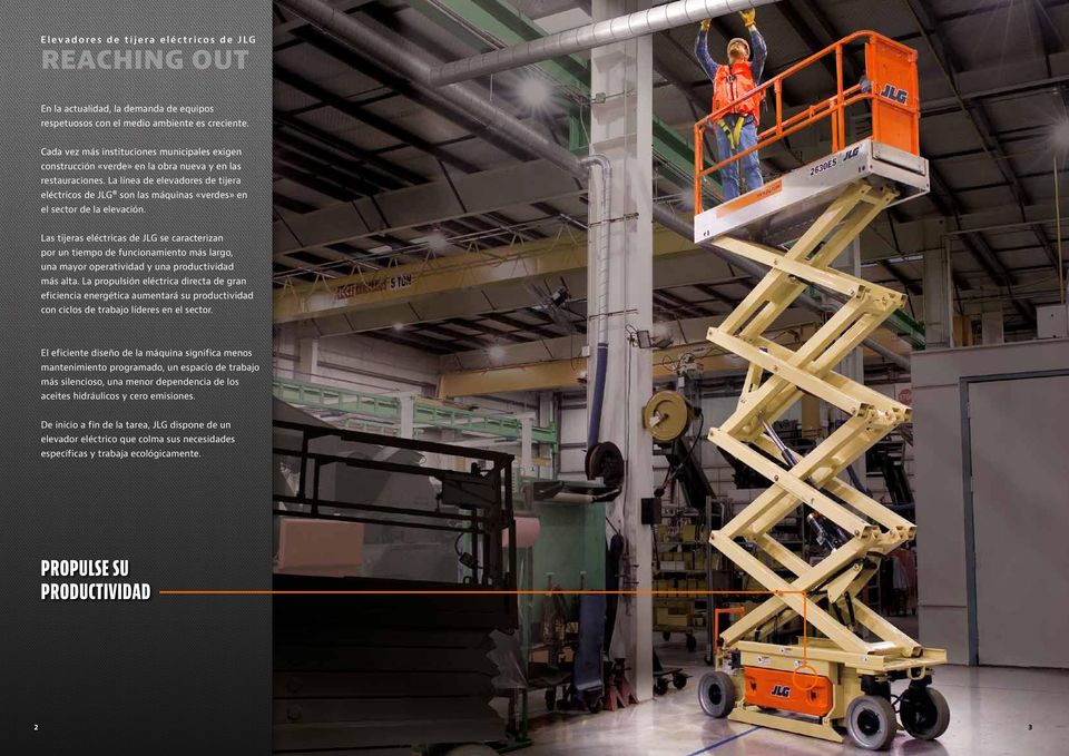 La línea de elevadores de tijera eléctricos de JLG son las máquinas «verdes» en el sector de la elevación.