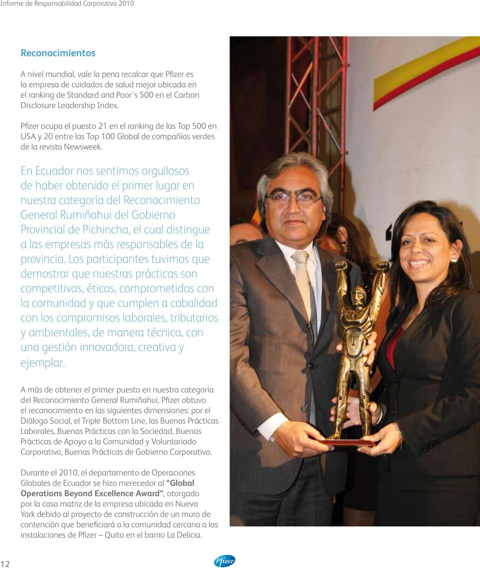 En Ecuador nos sentimos orgullosos de haber obtenido el primer lugar en nuestra categoría del Reconocimiento General Rumiñahui del Gobierno Provincial de Pichincha, el cual distingue a las empresas