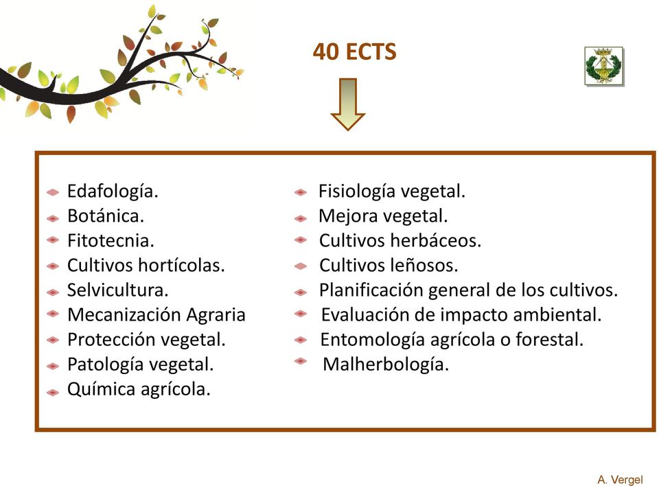Fisiología vegetal. Mejora vegetal. Cultivos herbáceos. Cultivos leñosos.