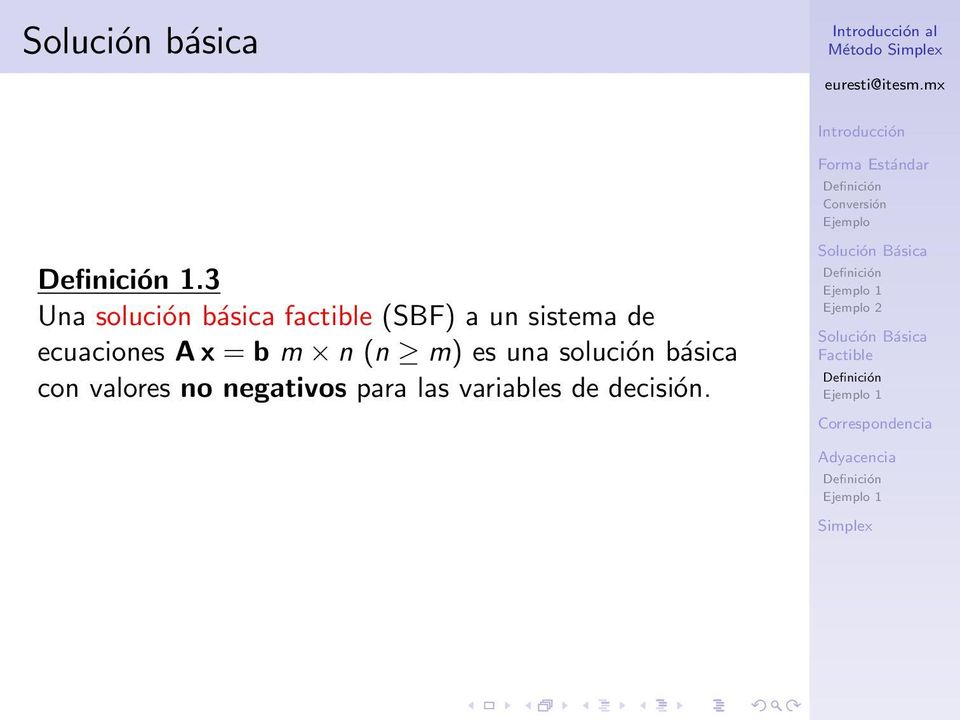 sistema de ecuaciones A x = b m n (n m) es una