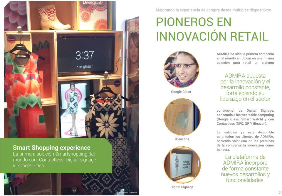 Digital signage y Google Glass ibeacons Digital Signage condicional de Digital Signage, conectado a los weareable computing (Google Glass, Smart Watch) y con Contactless (NFC, QR Y ibeacon).