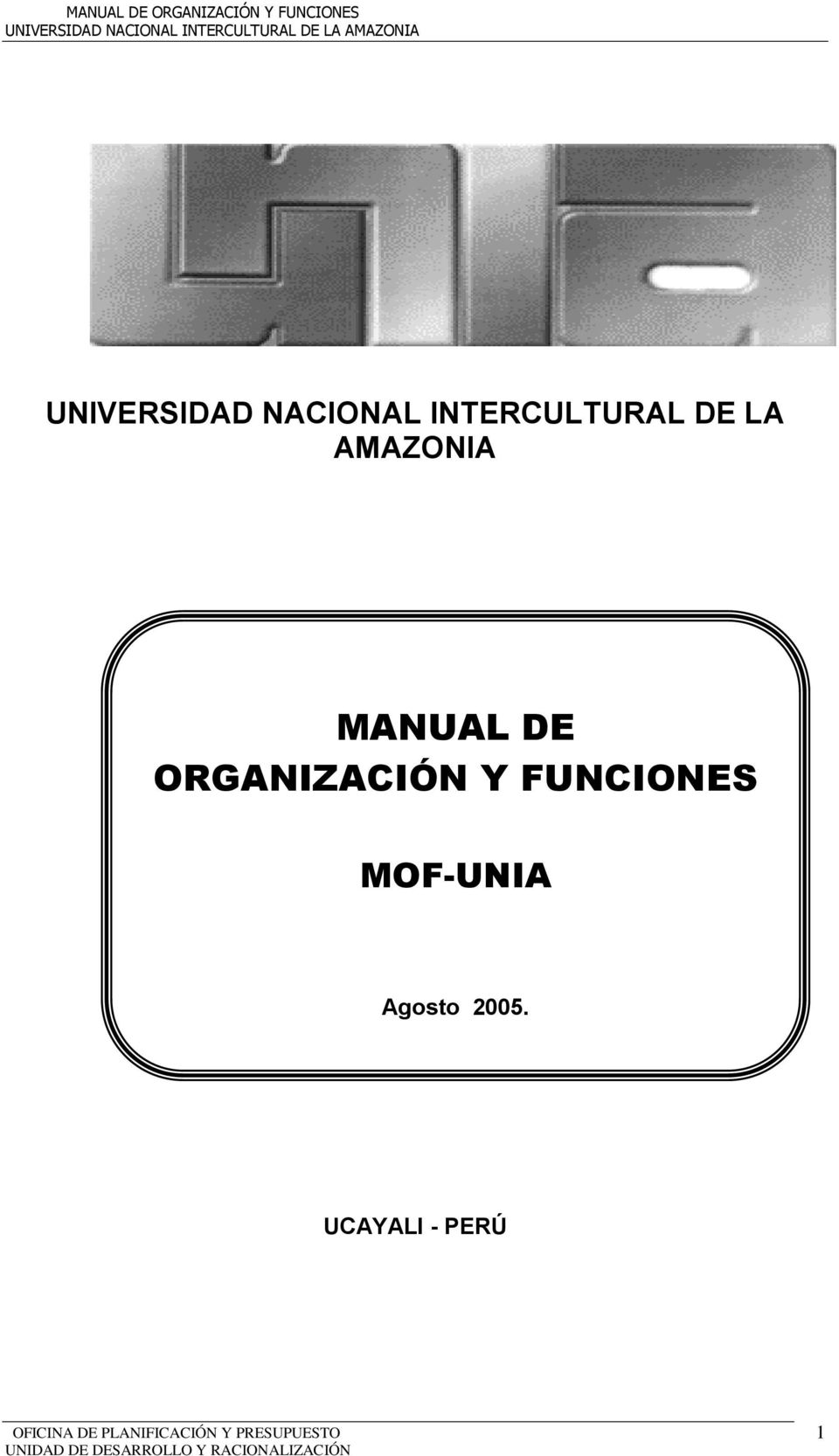 MANUAL DE ORGANIZACIÓN Y