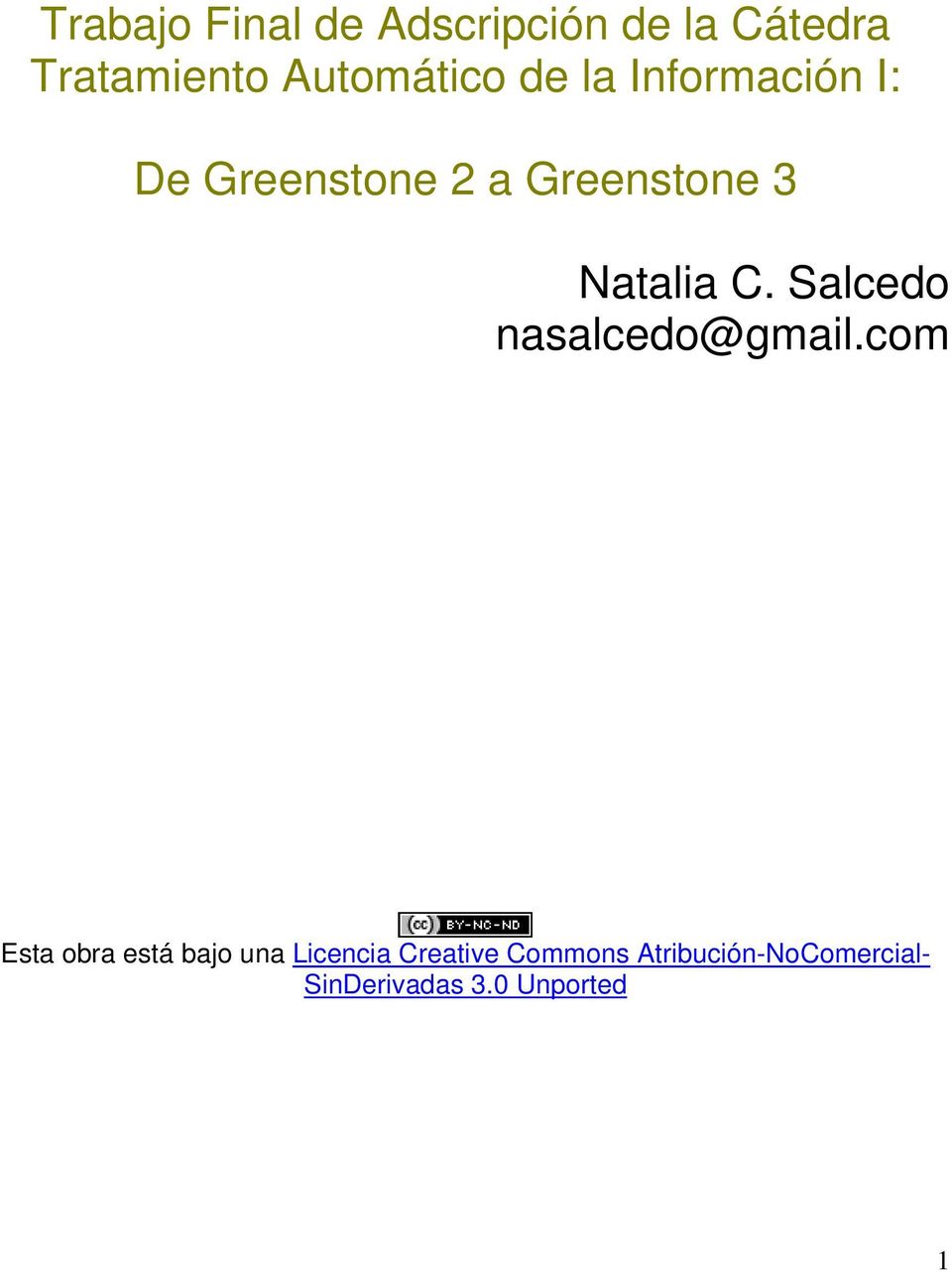 Natalia C. Salcedo nasalcedo@gmail.
