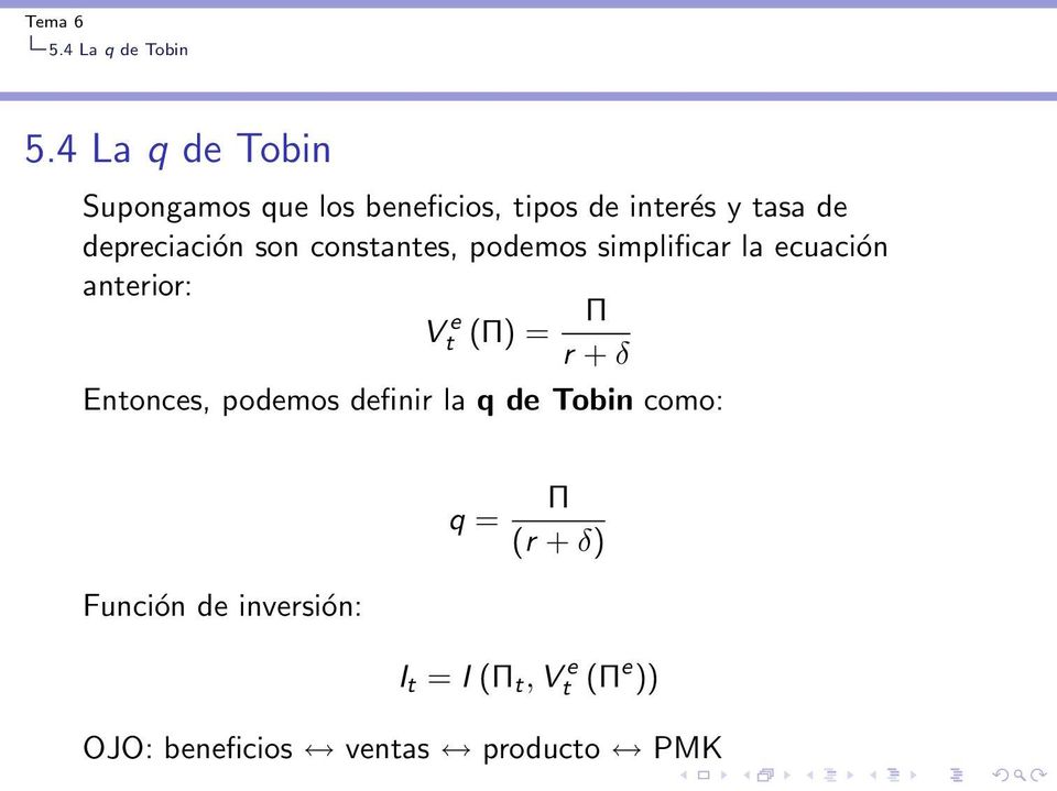 depreciación son constantes, podemos simplificar la ecuación anterior: V e t (Π) =