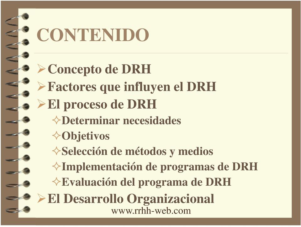 de métodos y medios Implementación de programas de DRH
