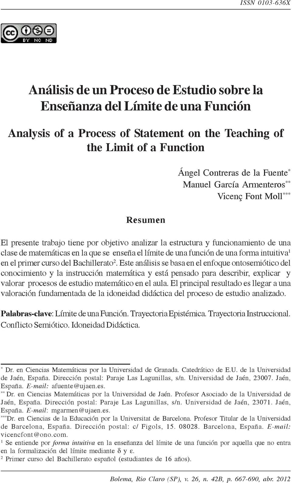 límite de una función de una forma intuitiva 1 en el primer curso del Bachillerato 2.