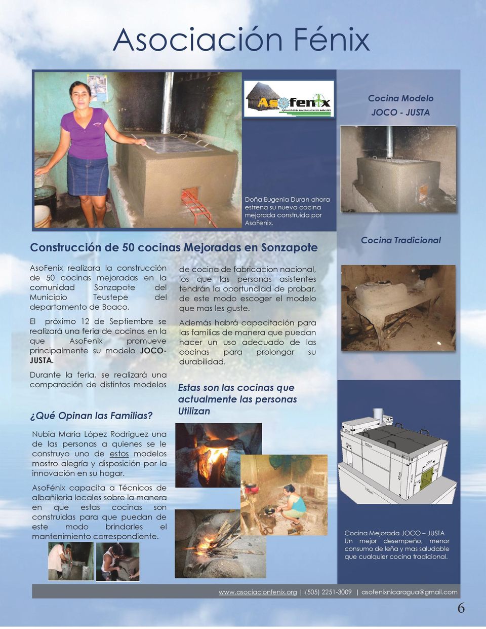 AsoFenix realizara la construcción de 50 cocinas mejoradas en la comunidad Sonzapote del Municipio Teustepe del departamento de Boaco.