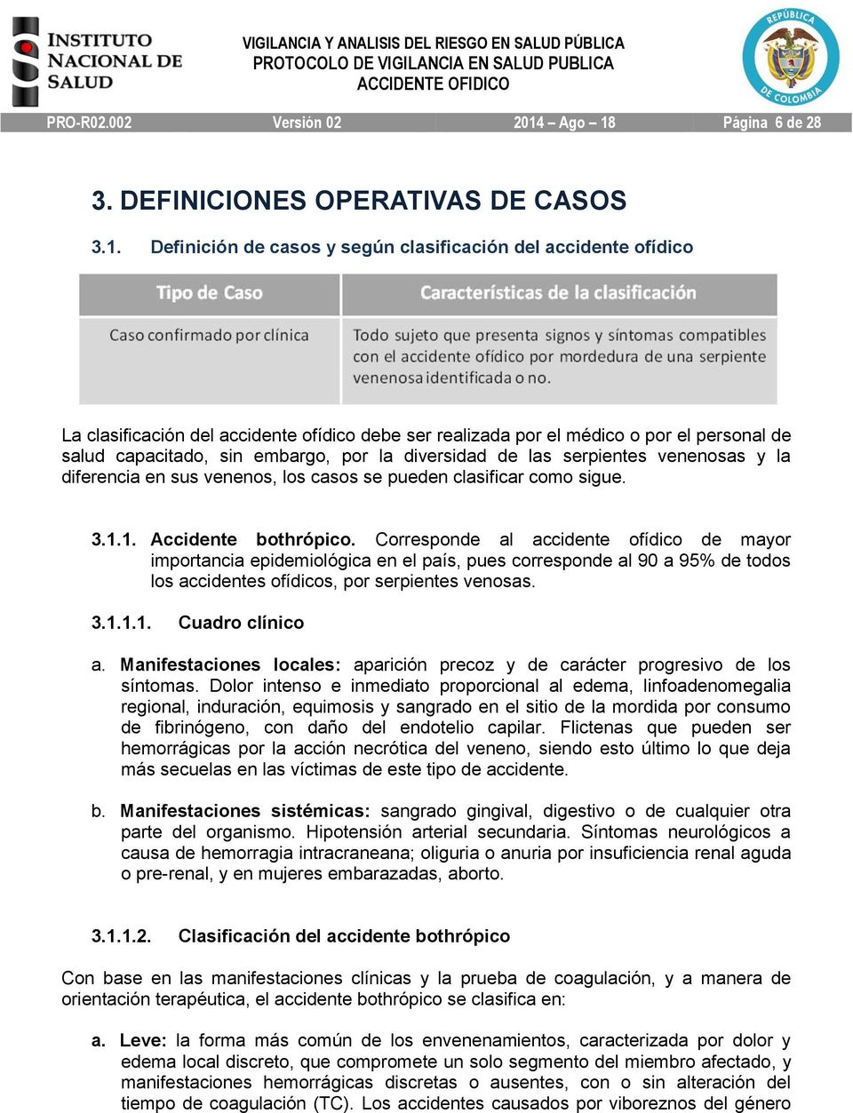 Página 6 de 28 3. DEFINICIONES OPERATIVAS DE CASOS 3.1.