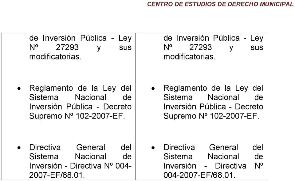Directiva General del Inversión - Directiva Nº 004-2007-EF/68.01.
