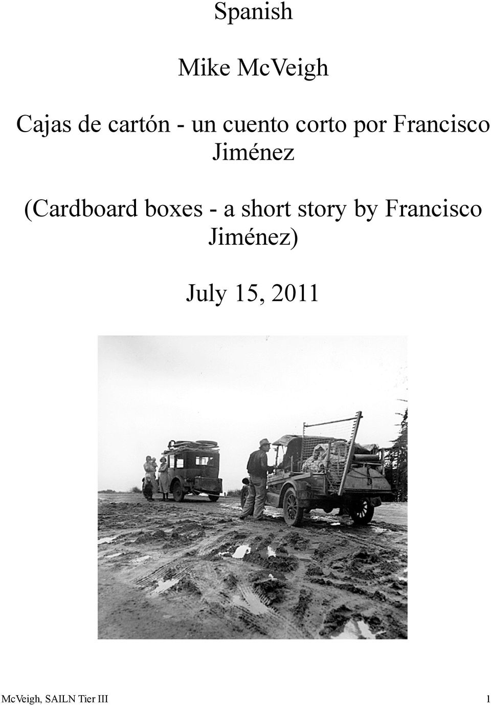 (Cardboard boes - a short story by
