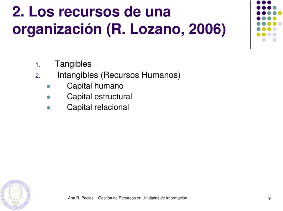 Intangibles (Recursos Humanos) Capital humano Capital