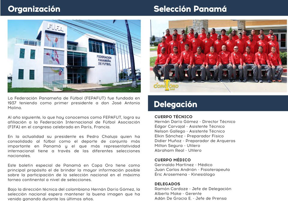 En la actualidad su presidente es Pedro Chaluja quien ha consolidado al fútbol como el deporte de conjunto más importante en Panamá y el que más representatividad internacional tiene a través de las