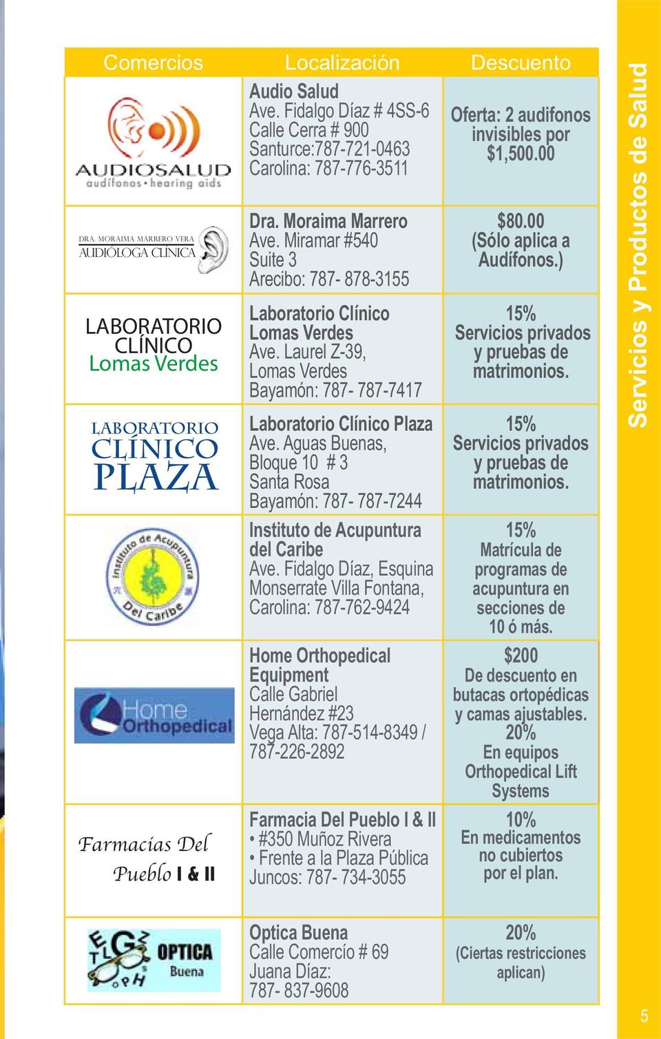Miramar #540 Suite 3 Arecibo: 787-878-3155 Laboratorio Clínico Lomas Verdes Ave. Laurel Z-39, Lomas Verdes Bayamón: 787-787-7417 Laboratorio Clínico Plaza Ave.