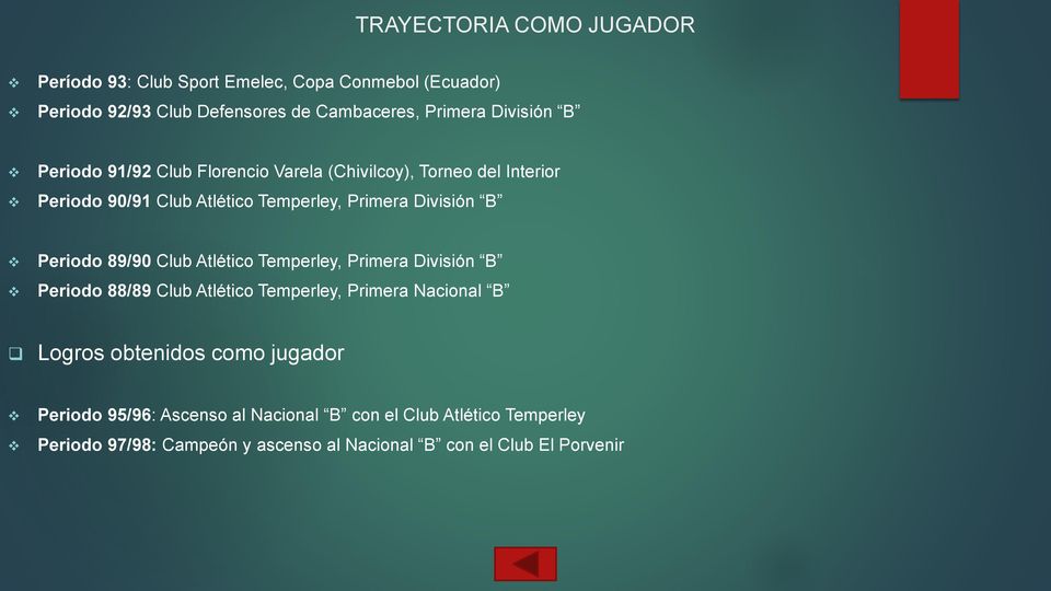 Periodo 89/90 Club Atlético Temperley, Primera División B Periodo 88/89 Club Atlético Temperley, Primera Nacional B Logros obtenidos como