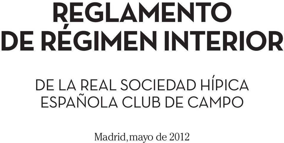 CLUB DE CAMPO Madrid, mayo de