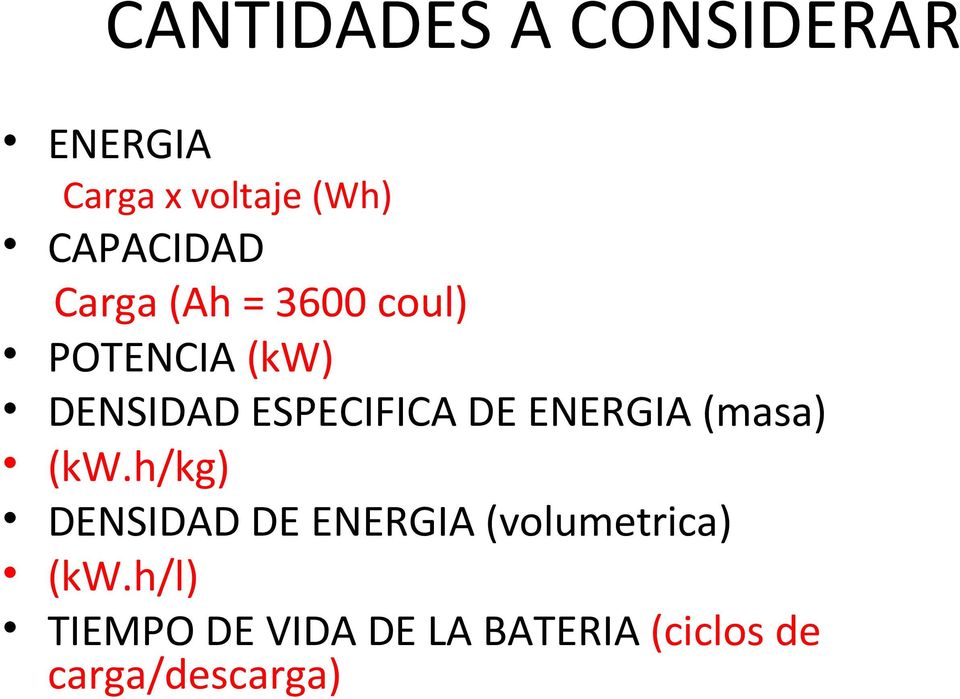 ESPECIFICA DE ENERGIA (masa) (kw.
