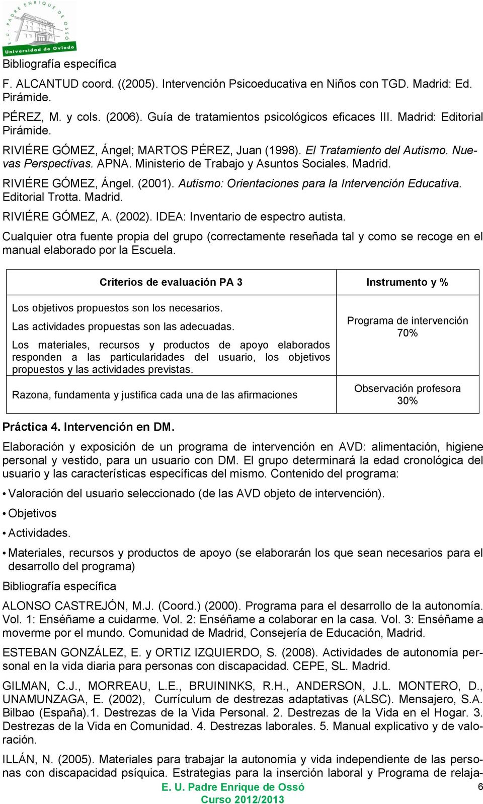 RIVIÉRE GÓMEZ, Ángel. (2001). Autismo: Orientaciones para la Intervención Educativa. Editorial Trotta. Madrid. RIVIÉRE GÓMEZ, A. (2002). IDEA: Inventario de espectro autista.