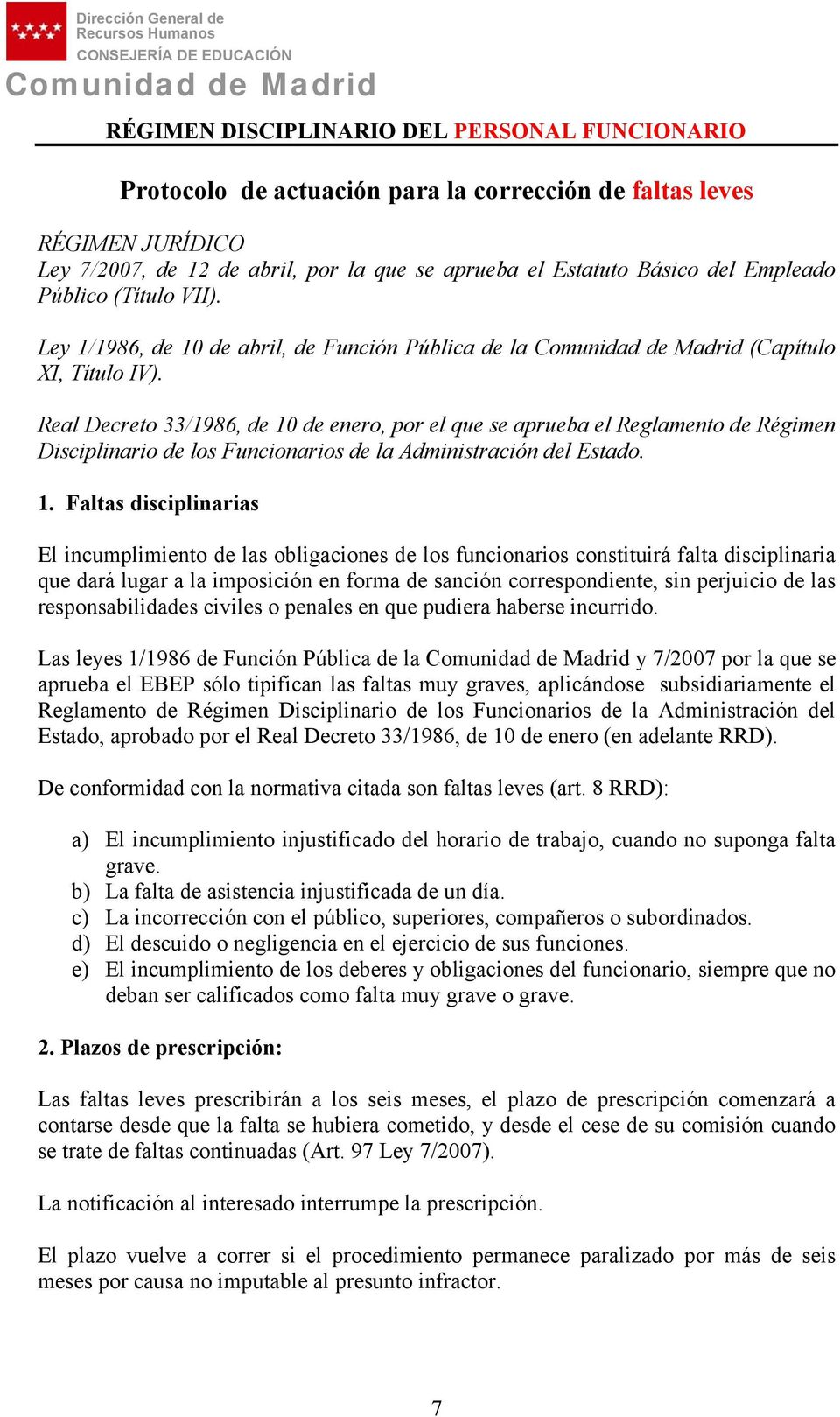 Real Decreto 33/1986, de 10