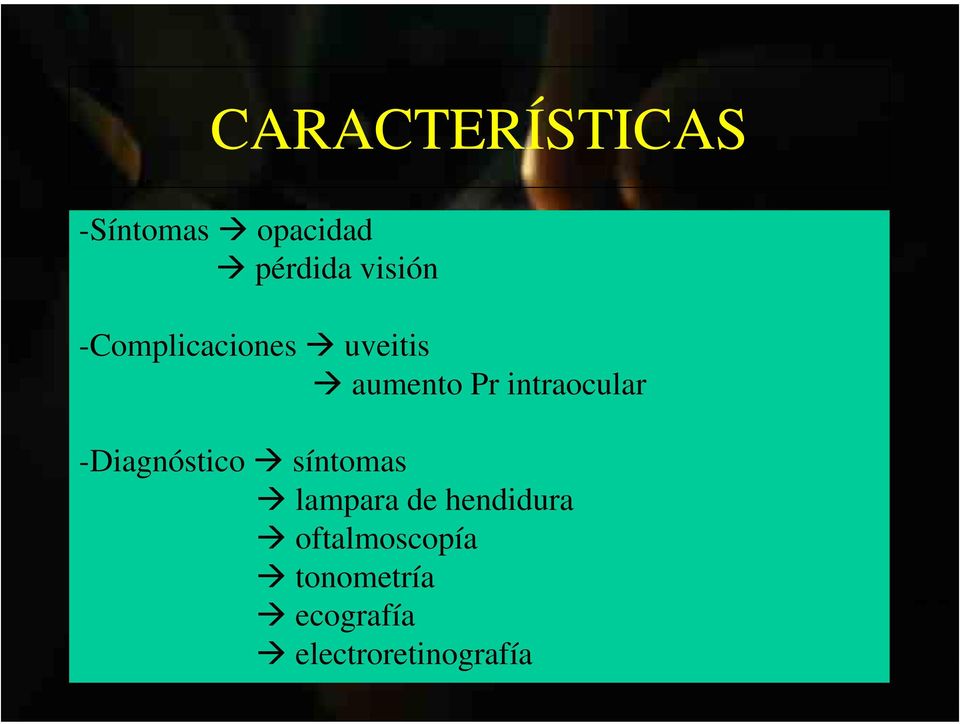 intraocular -Diagnóstico síntomas lampara de